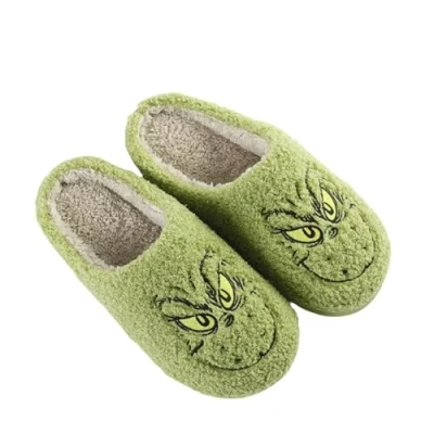 Imagen de ENIXWH Grinch Pantuflas navideñas para hombre y mujer, divertidas, de felpa invierno, cálidas mullidas, Blanco, 41/42 EU