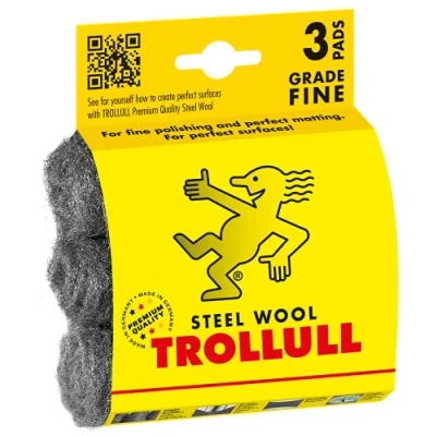 Imagen de TROLLULL lana de acero almohadillas alambre, 3 bricolaje finas 00, limpieza suave, pulido estándar y fino cera madera, brillo cobre, latón inoxidable
