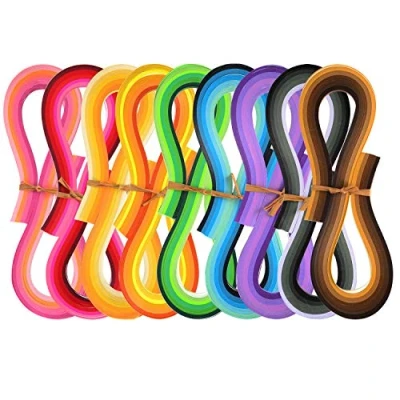 Imagen de DEZHI Kit de Papel para Hacer Filigranas 1080 Piezas Tiras Quilling, 44 Colores, 5 mm Ancho y 54 cm Largo