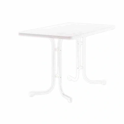 Imagen de Sieger 133/W Mesa plegable, armazón de acero y tablero resina mecalit pro imitación mármol (115 x 70 72 cm), color blanco