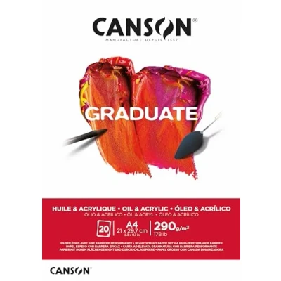 Imagen de Canson Graduate Óleo &amp; Acrílico Bloc Encolado A4 20H Fino 290g