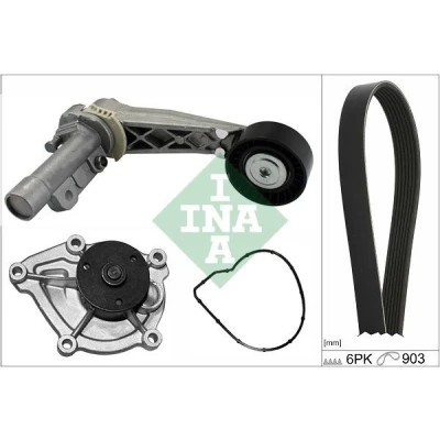 Imagen de INA 529 0504 30 bomba de agua + kit correa poli V con Revisar/sustituir poleas libres del alternador MINI: Hatchback, Clubman