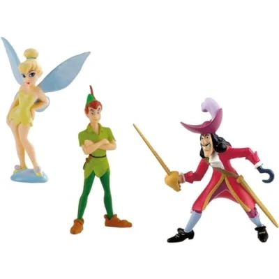 Imagen de Bullyland Dispney Peter Pan Set 3 Figures Hook Tinkerbell 8 10 cm