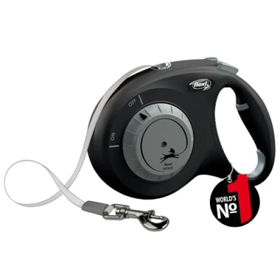 Imagen de flexi® Select Correa de 7 m Longitud, Ajustable, para Perros hasta 25 kg, Color Negro