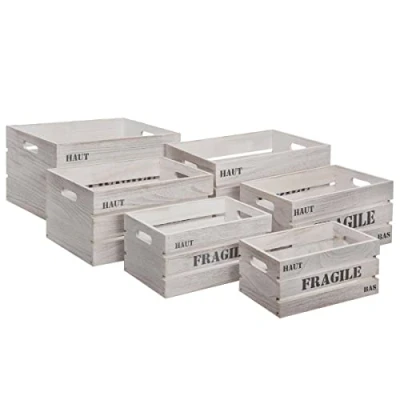 Imagen de ATMOSPHERA CREATEUR D&#039;INTERIEUR Conjunto de 6 cajas madera