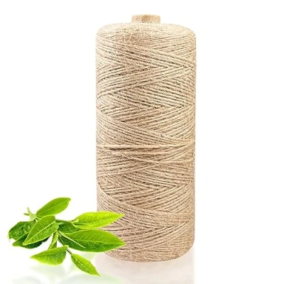 Imagen de Magrimaxio Cuerda de Yute, Cordel cañamo Fina, Hilo Yute Natural, Rollo Color Natural marrón, para Embalaje, Decoración, Floristería, Artesanía y Bricolaje, (1mm/400 M)