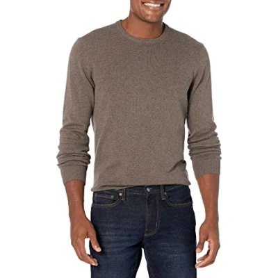 Imagen de Amazon Essentials Jersey de cuello redondo (Disponible en Tallas Grandes) Hombre, Marrón Mezcla, M