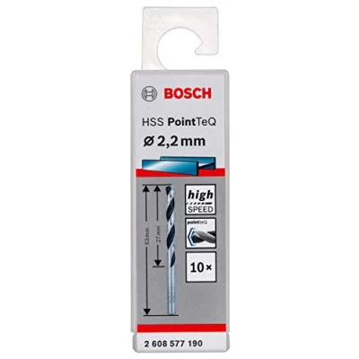 Imagen de Bosch Professional 10 brocas helicoidales HSS PointTeQ, para metal, 2.2 x 27 53 mm, accesorio de taladro