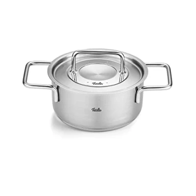 Imagen de Fissler Pure Collection Olla de 1,9 L y 16 cm Diámetro, Acero Inoxidable, con Tapadera Metálica, Escala Medición Interior, Inducción