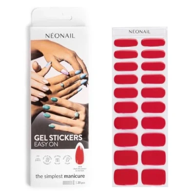 Imagen de NEONAIL gel UV Stickers Easy On M06 Rojo 15 Modelos Semicurado de pegatinas uñas postizas Nail Art Decoracion Rapido para Arte Diseña tus