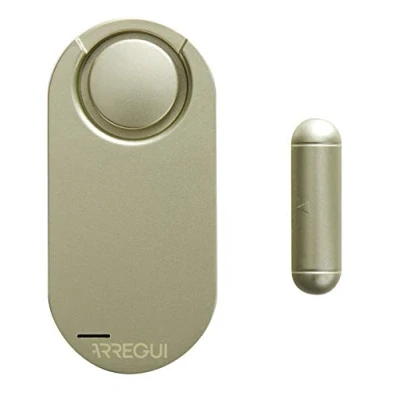 Imagen de ARREGUI AL013 Alarma para casa, hogar, tienda Sensor de puerta y ventana con 2 controles remotos sonor inalambrica bateria Sistema seguridad Color dorado