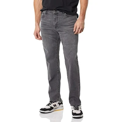 Imagen de Amazon Essentials Pantalón Vaquero Elástico de Ajuste Deportivo Hombre, Gris Efecto Lavado, 36W / 33L