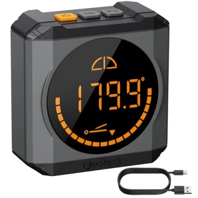 Imagen de Neoteck Inclinometro LED Digital Caja de Nivel Recargable Buscador Ángulo con Base Magnética IP54 Impermeable para Madera Decoración del Hogar