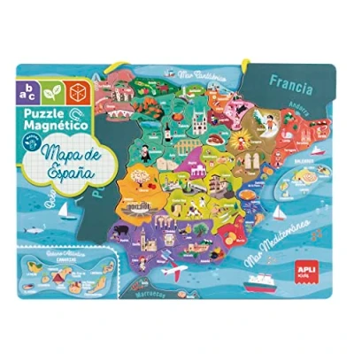 Imagen de APLI Kids 18893 Puzle magnético mapa de España Juego 50 imanes Para aprender la geografía niños a partir 5 años