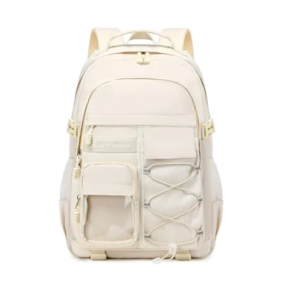 Imagen de Lmwzh mochila escolar adolescente mochilas niños escolares Adecuado para escuelas primarias, secundarias, preparatorias, y niñas mochilapara computadora(blanco)