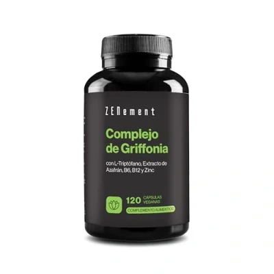 Imagen de Griffonia Simplicifolia con Triptofano, Extracto de Azafrán, B6, B12 y Zinc 120 cápsulas veganas Sistema nervioso, función psicológica, cansancio fatiga Probado en laboratorio Zenement