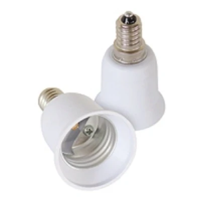 Imagen de 2 adaptadores para casquillo E14 E27 GU10 B22 bombillas LED halógenas y de bajo consumo (2 x a E27)