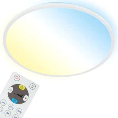 Imagen de BRILONER lámpara de techo LED CCT, retroiluminada, ultraplana, regulable, control remoto, 22W, 3000 lúm, Ø42 cm, blanco cálido, neutro, frío, color