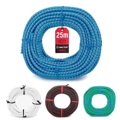 Imagen de MAGMA Cuerda Elastica 6mm. Fibritex Polietileno. Piscinas (Standard NF P 90 308) Toldos Acampadas Exteriores Manualidades Nautica Amarres Escalada Resistente al Agua (10m, Azul)