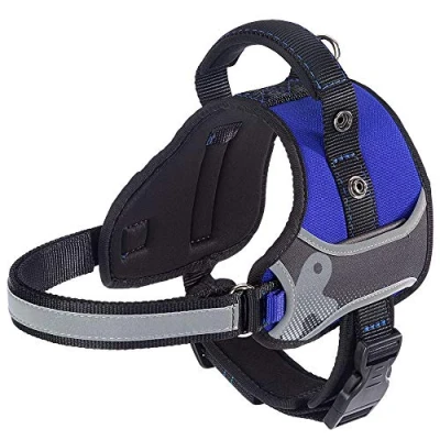 Imagen de Ferplast Arnés para Perros Hercules Medium, Acolchado, Resistente, Anti rasguños, Visible en la Oscuridad, con Asa