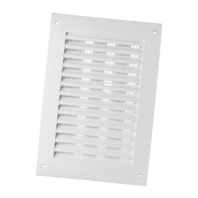 Imagen de 170x250mm Rejilla para Ventilación de Regulable con Protección contra Insectos Plástico ABS Blanco