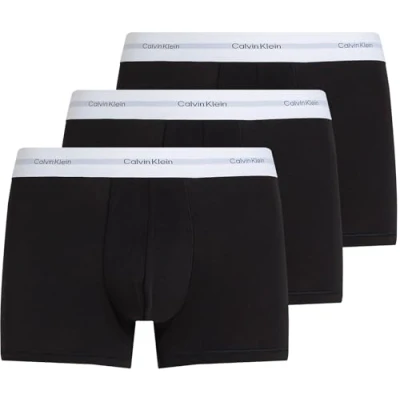 Imagen de Calvin Klein Calzoncillos bóxer Hombre Pack de 3 Trunks con logotipo en la cintura, Negro (Black, Black, Black), XL