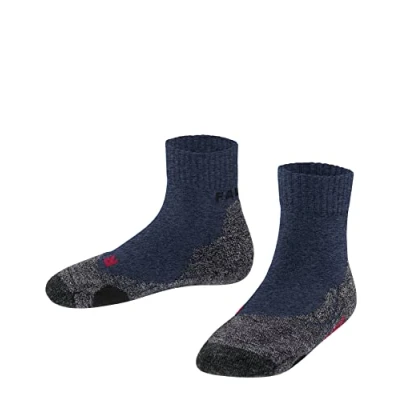 Imagen de FALKE TK2 Short K SSO lana hilo funcional anti ampollas gruesa 1 par, Calcetines para senderismo Unisex niños, Azul (Dark Blue 6680), 35 38