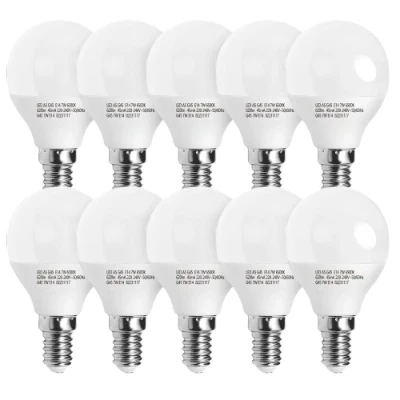 Imagen de Aigostar Bombilla LED E14 G45, 7W Equivalente a 49W, Luz Fría 6500K, 620 Lúmenes, Ahorro de Energía, ángulo Apertura 180º, CRI&gt; 80, No Regulable, Caja 10 Unidades