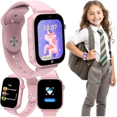 Imagen de FOREVER Smartwatch Kids Look Me! 3 KW 520 Rosa Reloj Inteligente Niño GPS y Llamadas Pantalla de 1,85 Sim con Botón SOS Video IP65 Impermeable Android iOS