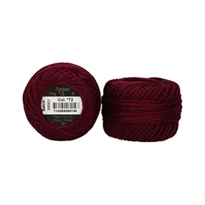 Imagen de Anchor 4591008 00072 Hilo para bordar (100% algodón, grosor 8, 82 m), color morado oscuro