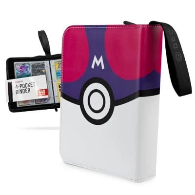 Imagen de Álbum para cartas coleccionables de colección con cremallera Carpeta 4 bolsillos 55 páginas 440 Master Ball Design Violeta