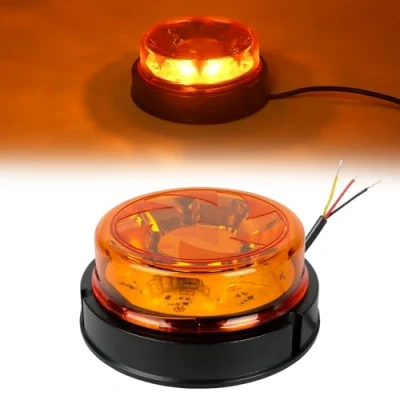 Imagen de AOHEWEI Luz de baliza advertencia LED ámbar, 4 intermitentes y 2 patrones giratorios 12/24V 16 piezas Lámpara estroboscópica para máquinas Vehículo Autobús escolar Tractor Excavadoras Camión