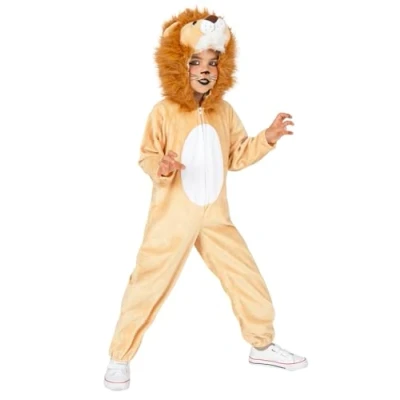 Imagen de Rubies Disfraz Leon con sonido para niños y niñas, Jumpsuit capucha, cola caja de sonido, Trajes disfraces animales infantiles Carnaval, cosplay Fiestas