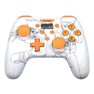 Imagen de Konix Naruto Shippuden Mando con Cable para Nintendo Switch, Switch OLED y PC Función de vibración Diseño Kakashi 3 m Blanco