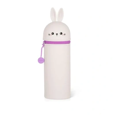 Imagen de Legami Estuche 2 en 1 de Suave Silicona Kawaii, Escolar con Forma Conejo, portalápices Mesa, Cierre Cremallera, Silicona, lápices Colores y rotuladores, H 18,5