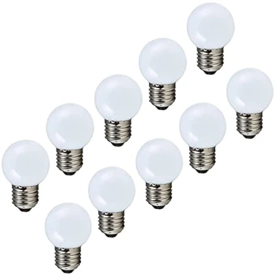 Imagen de Aiwerttes bombilla LED E27, de color incandescente 2W, lámpara bola golf AC220 240V, 200 lúmenes, tornillo Edison blanca cálida 3000 K, no regulable, 10