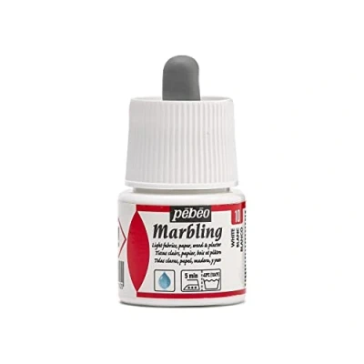 Imagen de Pébéo Botella Marmoleado 45ml Blanco Pintura Efecto Mármol Color Acabado Brillante en Superficies Ligeras y Porosas