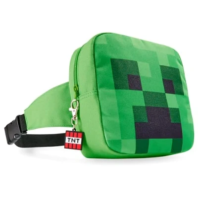 Imagen de Minecraft Set Riñoneras con Correa Ajustable, Bolso de Viaje para Niños (Verde)