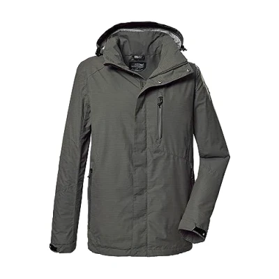 Imagen de killtec Hombre Chaqueta funcional/chaqueta de exterior con capucha desmontable KOS 256 MN JCKT_CARLEB, green anthracite, M, 41364 000