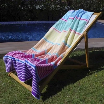 Imagen de 10XDIEZ Toalla Playa 100% algodón (Mundaka Amarillo 75x150cm)