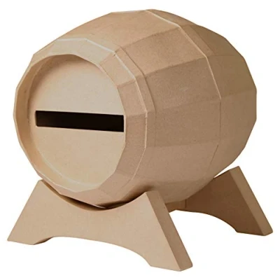 Imagen de Décopatch EV020C Soporte de papel marrón maché, 29 x 21 cm, urna barril