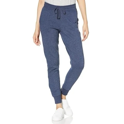 Imagen de Amazon Essentials Pantalones De Correr Forro Polar con Puños (Disponibles En Tallas Grandes) Mujer, Azul Marino Mezcla, L