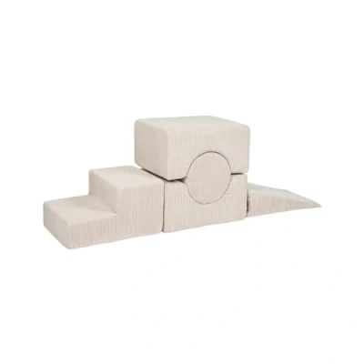 Imagen de MEOWBABY 5 Bloques de Espuma Parque Infantil para Niños, Pana, Ecru