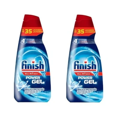 Imagen de Finish All in 1 Max Power Gel, Detergente Gel para el Lavavajillas Regular 70 dosis (2x35 dosis)