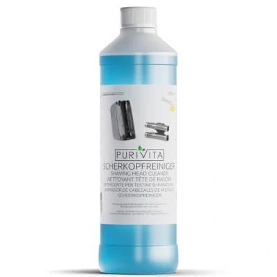Imagen de PURIVITA® Limpiador de Cabezales Afeitado [1000ML] Liquido para Limpiar Maquina Afeitar Compatible con Cartuchos Limpieza Braun Clean &amp; Renew Philips Series