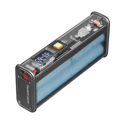 Imagen de Power Bank 22.5w Mars Gaming Mpk 20k, Carga Rápida Qc3.0 &amp; Pd3.0 20000mah, Baterías Samsung, Pantalla Inteligente, Múltiple, Conectividad Universal, Negro
