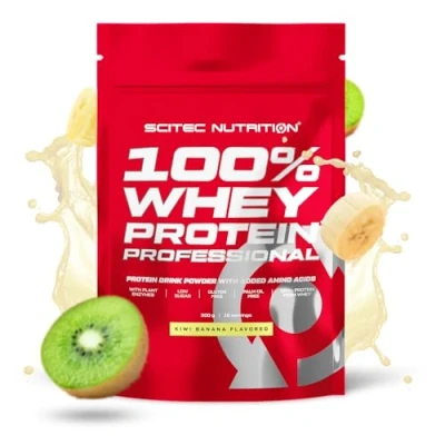 Imagen de Scitec Nutrition 100% Whey Protein Professional Mejorada con Aminoácidos Extra y Enzimas Digestivas Sin gluten aceite de palma, 500 g, Kiwi Plátano
