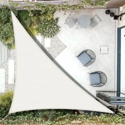 Imagen de AXT SHADE Toldo Vela de Sombra Impermeable Triangular 3x3x4,25m Protección Rayos UV para Exterior Terraza Patio Jardín Crema