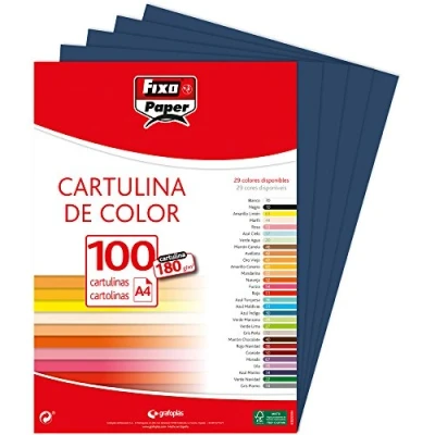 Imagen de Fixo Paper 11110434 Paquete de cartulinas A4 100 unidades color azul marino, 180g