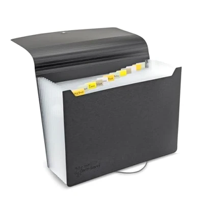 Imagen de Rapesco 1638 Germ Savvy Antibacteriano, Carpeta Clasificadora con 13 Compartimientos, A4, Negro